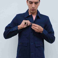 Akash Chore Coat Cotton Denim in Indigo