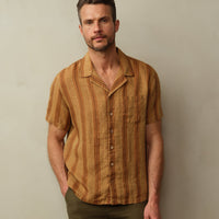 Men's Fez Embroidered Linen S/S