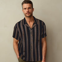 Men's Fez Embroidered Linen S/S