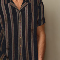 Men's Fez Embroidered Linen S/S