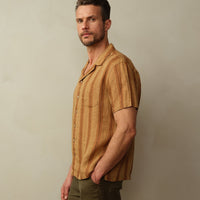 Men's Fez Embroidered Linen S/S