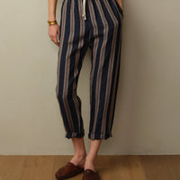 Bali Drawstring Embroidered Linen Pant