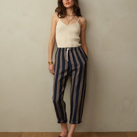 Bali Drawstring Embroidered Linen Pant