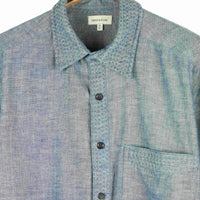 Neil Long Sleeves Shirt Cotton Kora in Indigo Chambray