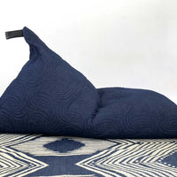 Denim Quilted Bean Bag Chair with Beans