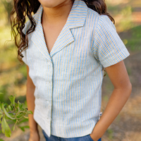 Dylan Camp Shirt - Driftwood Stripe