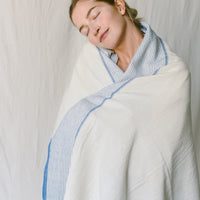 Ivory Blue Tribeca Towel