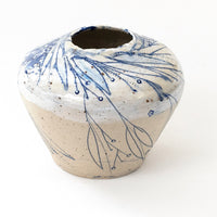 Delphine Small Vase w Cobalt Bleed