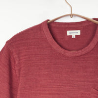 Azad S/S Pocket Flat Knitted Tee Pomegranate