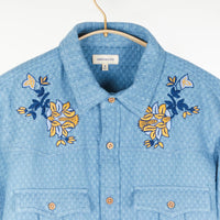 Kalpa Western Shirt Embroidered Kora Lt Indigo