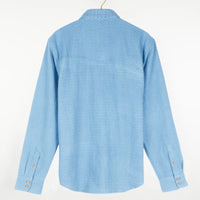 Kalpa Western Shirt Embroidered Kora Lt Indigo