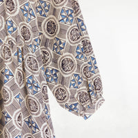 Mahira Dress Tile Print Indigo