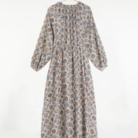 Mahira Dress Tile Print Indigo