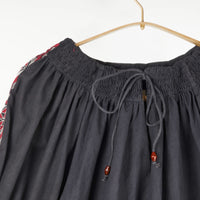 Priti Top Muslin Black with Embroidery