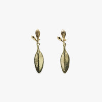 Long Leaf Earrings - Yellow Bronze