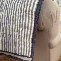Simple Lines Throw - Fog Stripe & Sand