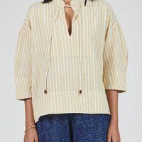 Hema Tie Top in Yellow Stripes