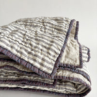 Simple Lines Throw - Fog Stripe & Sand