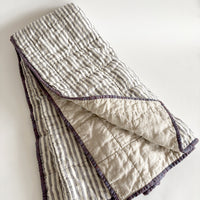 Simple Lines Throw - Fog Stripe & Sand