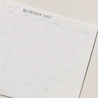 Wilde House Monthly List Planner Pad