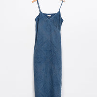 Aahana Strappy Wrap Dress in Indigo Tile Bandhani