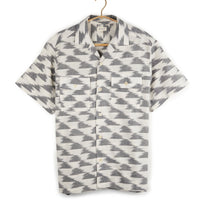 Harshil 2 Pocket Shirt Cotton Kora with Cloud Ikat in Charcoal