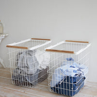 Wire Basket - Two Sizes - Steel + Wood