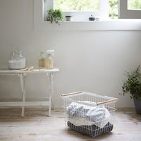 Wire Basket - Two Sizes - Steel + Wood