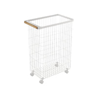 Rolling Wire Basket (24" H) - Steel + Wood