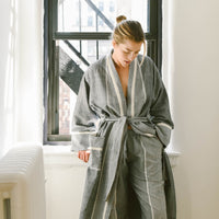 Grey Stripe Tribeca Long Bathrobe