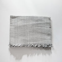 Natural Black Thin Linen Striped Blanket