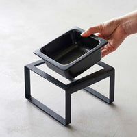 Single Pet Food Bowl - Tall - Steel + Ceramic