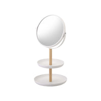 Two-Tier Jewelry Tray With Mirror - Steel + Wood