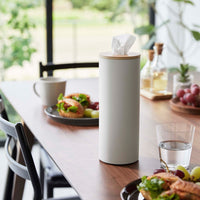 Round Tissue Case - Steel + Wood