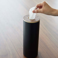 Round Tissue Case - Steel + Wood
