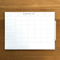 Wilde House Monthly List Planner Pad
