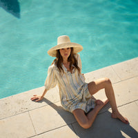 Puglia Dress in Striped Linen