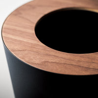 Trash Can - Round - Steel + Wood