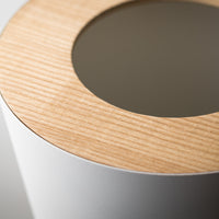 Trash Can - Round - Steel + Wood