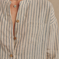 Women's Striped Montauk Shirt Dress in Linen - Final Sale