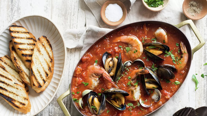 Cioppino Stew with Grilled Crusty Bread