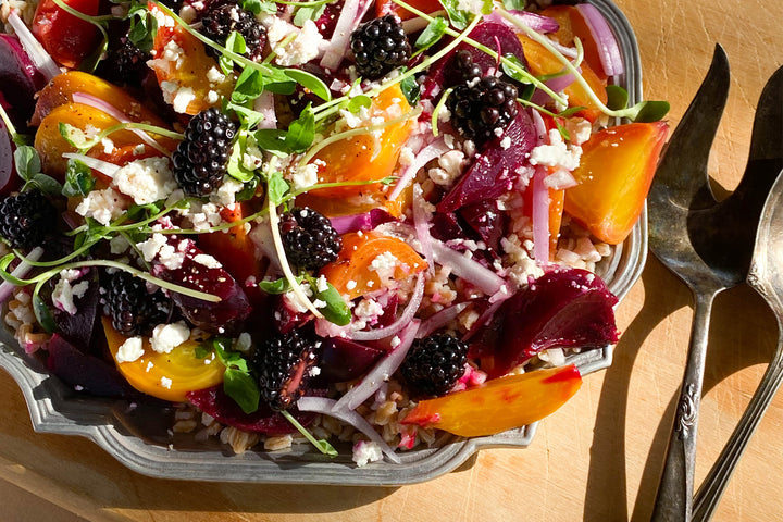 Baby Beet Farro Salad