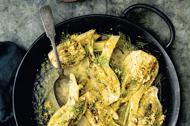 Citrus and Garlic-Herb Braised Fennel