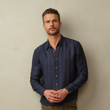 Men's Accord Embroidered Linen Shirt