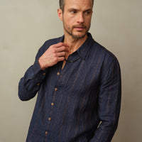 Men's Accord Embroidered Linen Shirt