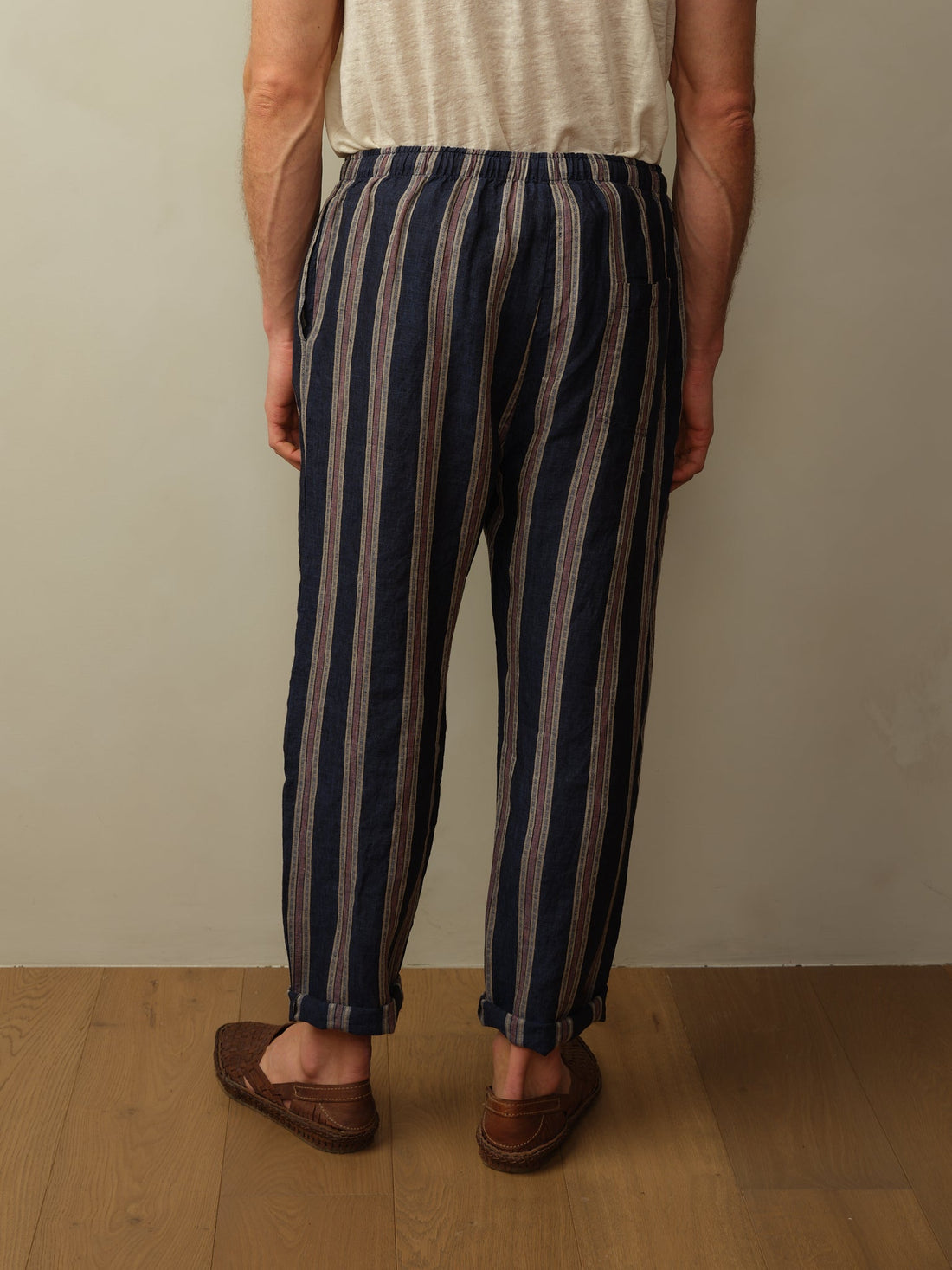 Bali Drawstring Embroidered Linen Pant  - Final Sale
