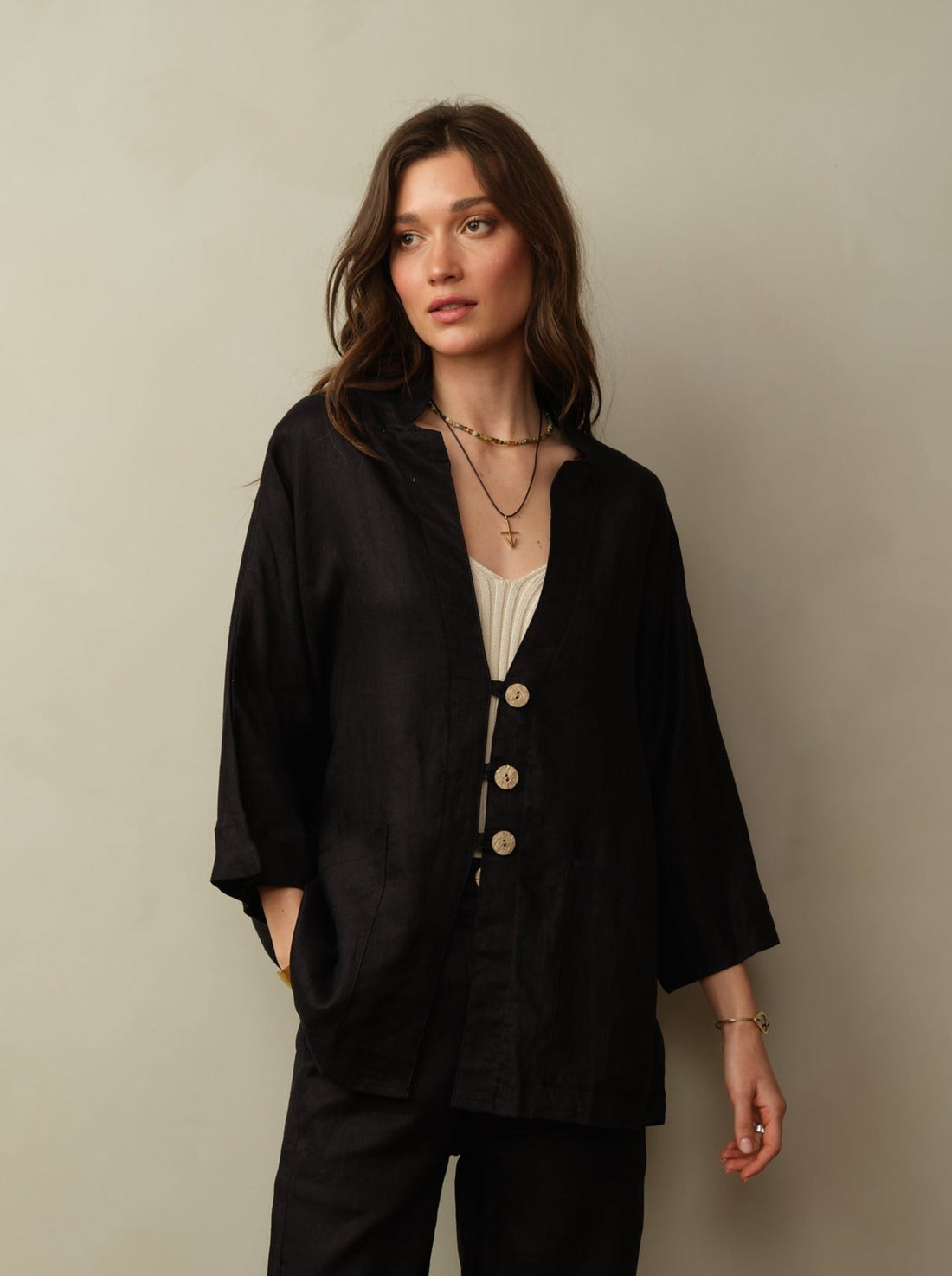 Women's Aoki Linen Kimono Jacket