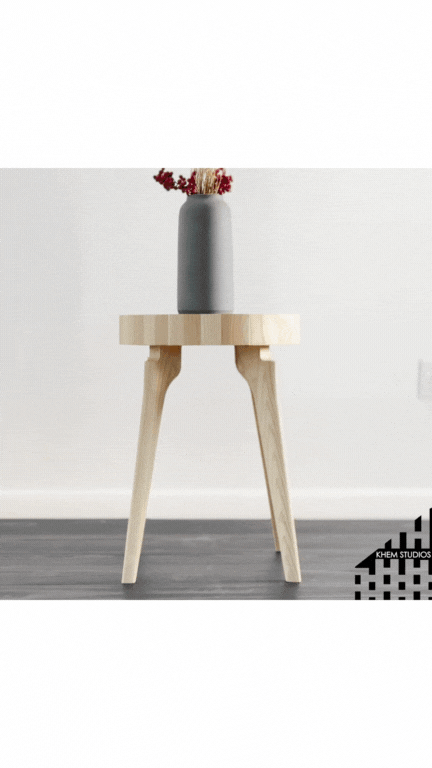 Side Table with End Grain Round Top