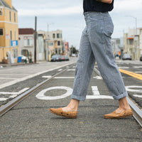 Women's Woven Flat in Honey + No Stripes