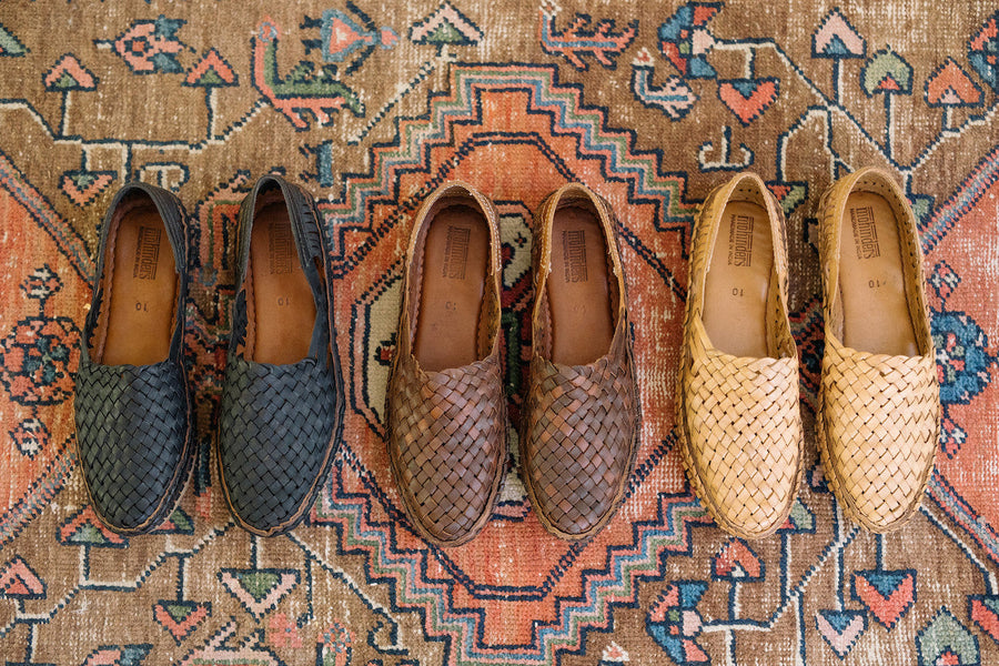 Men's Woven Shoe in Honey + No Stripes